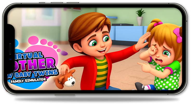 Virtual Mother Twins Baby